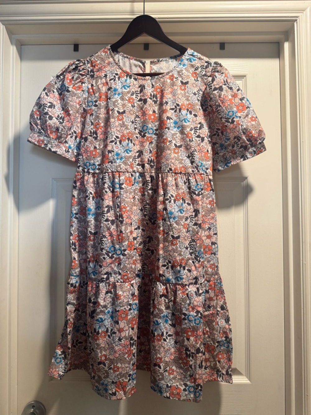 SHEIN Floral Tiered Mini Dress Size Large